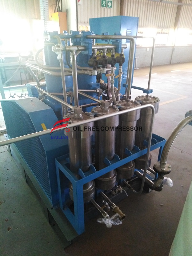 Pendingin Udara 80NM3 150bar Kompresor Oksigen Bebas Minyak Tekanan Tinggi 